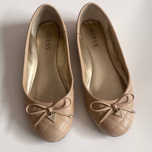 Guess Shoes - GUESS Quilted Beige Loafers with Bow